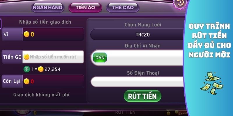 Quy trình rút tiền đầy đủ cho người mới